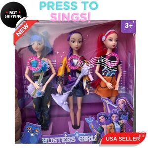 3PCS Kpop Demon Hunter Doll Set Sings 11.8" Figure USA Seller Fast Ship